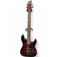 Used Schecter Guitar Research Diamond Series PT Crimson Red Burst Solid Body Electric Guitar