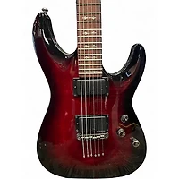 Used Schecter Guitar Research Diamond Series PT Crimson Red Burst Solid Body Electric Guitar