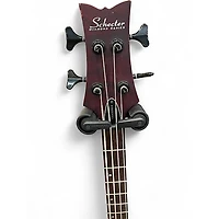 Used Schecter Guitar Research Stiletto Custom 4 String Trans Red Electric Bass Guitar