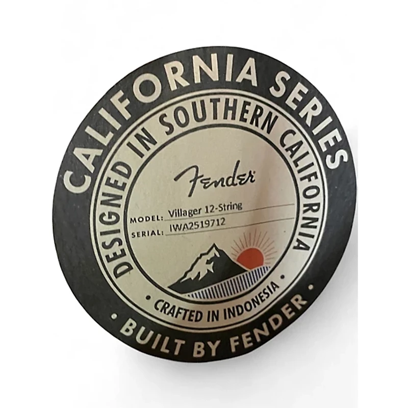 Used Fender California Series Villager Natural 12 String Acoustic Electric Guitar