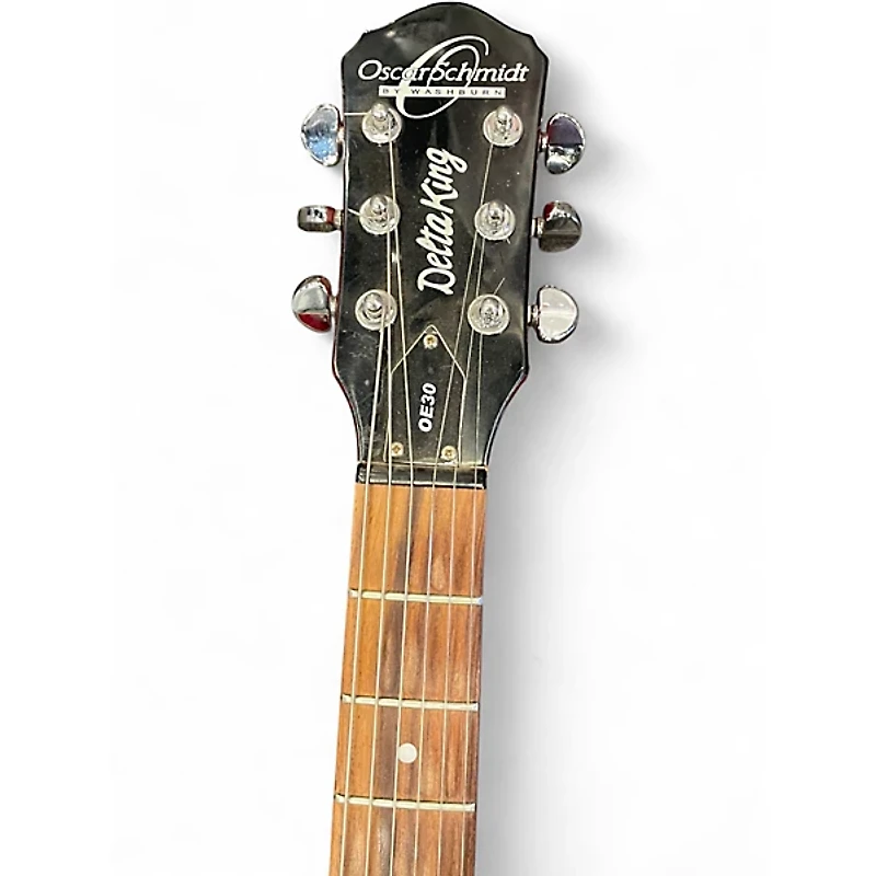Used Oscar Schmidt OE30 Delta King Cherry Hollow Body Electric Guitar