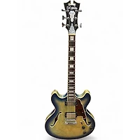 Used D'Angelico Premier Series DC Blue Burst Hollow Body Electric Guitar