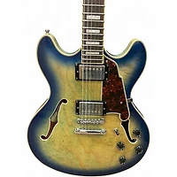 Used D'Angelico Premier Series DC Blue Burst Hollow Body Electric Guitar