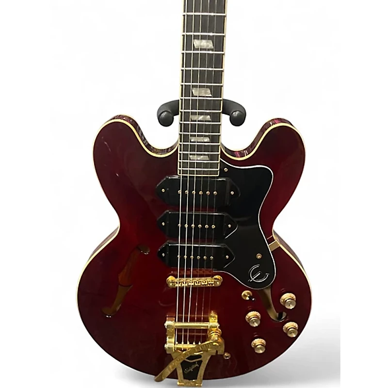 Used Epiphone Riviera P93 Worn Cherry Hollow Body Electric Guitar
