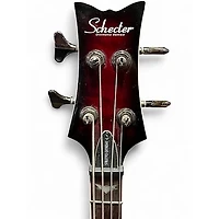 Used Schecter Guitar Research Stiletto Extreme 4 String Trans Red Electric Bass Guitar