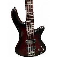 Used Schecter Guitar Research Stiletto Extreme 4 String Trans Red Electric Bass Guitar