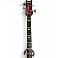 Used Schecter Guitar Research Stiletto Extreme 5 String Crimson Red Trans Electric Bass Guitar