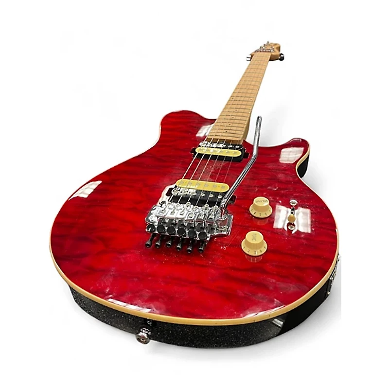 Used Sterling by Music Man SUB SERIES AXIS TRANSPARENT RED Solid Body Electric Guitar