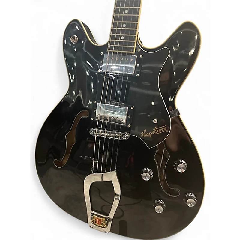 Used Hagstrom VIKING Black Hollow Body Electric Guitar