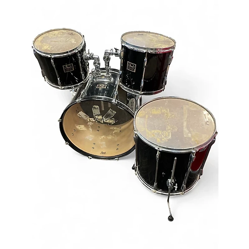 Used Pearl 4 Piece Export Black Drum Kit