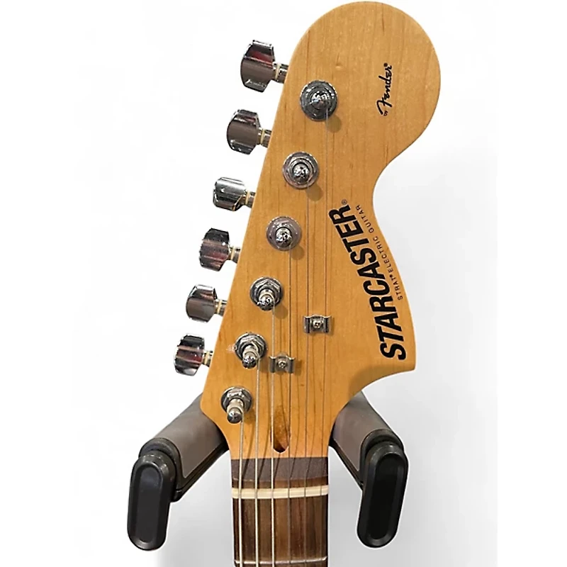 Used Starcaster by Fender Stratocaster BLACK SPARKLE Solid Body Electric Guitar