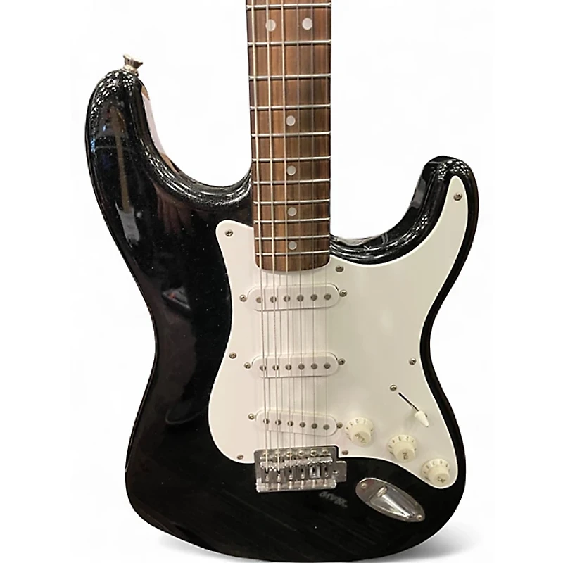 Used Starcaster by Fender Stratocaster BLACK SPARKLE Solid Body Electric Guitar