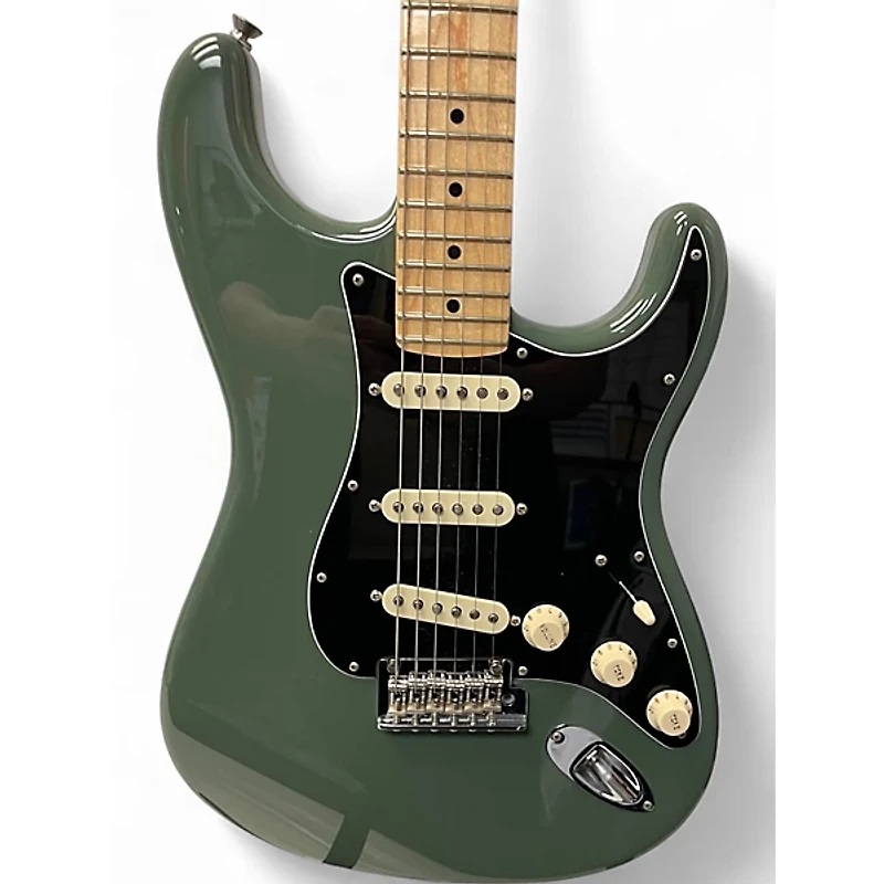 Used Fender American Professional Stratocaster SSS Antique Olive Solid Body Electric Guitar
