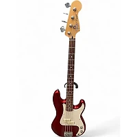 Used Fender Standard Precision Bass Candy Apple Red Metallic Electric Bass Guitar