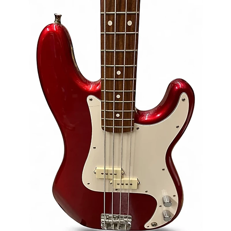 Used Fender Standard Precision Bass Candy Apple Red Metallic Electric Bass Guitar
