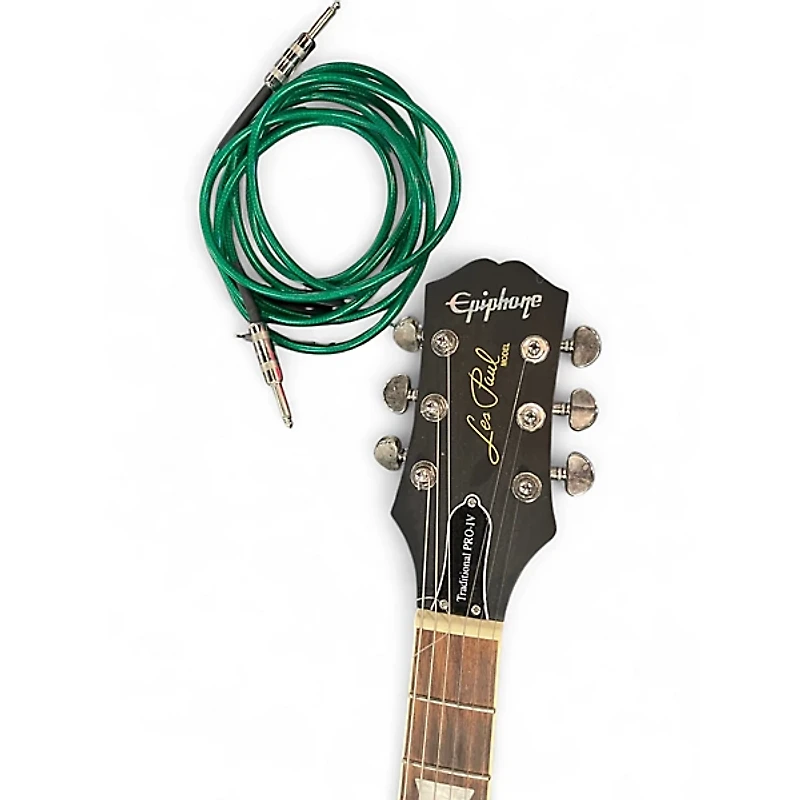 Used Epiphone Les Paul Traditional Pro IV worn ebony Solid Body Electric Guitar