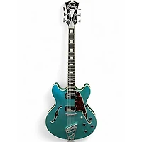 Used D'Angelico Premier Series DC Blue Hollow Body Electric Guitar
