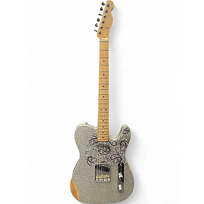 Used Fender Brad Paisley Road Worn Telecaster Silver Sparkle Solid Body Electric Guitar