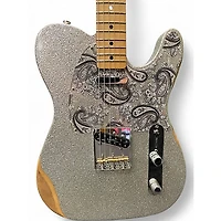 Used Fender Brad Paisley Road Worn Telecaster Silver Sparkle Solid Body Electric Guitar