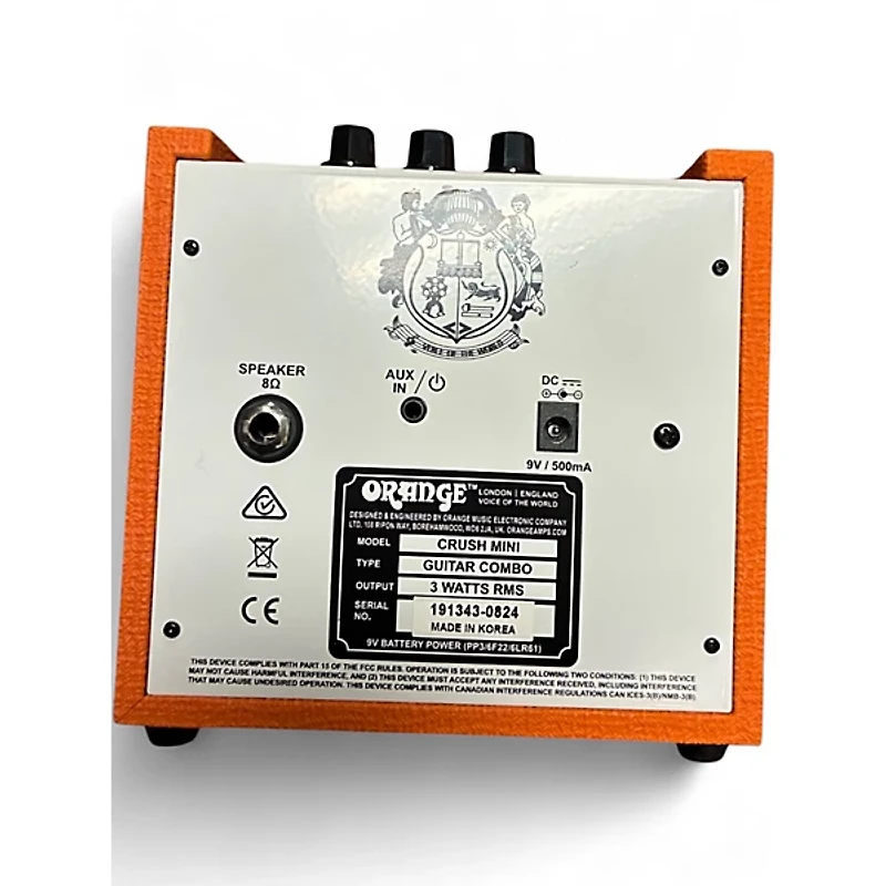 Used Orange Amplifiers Crush Mini Battery Powered Amp