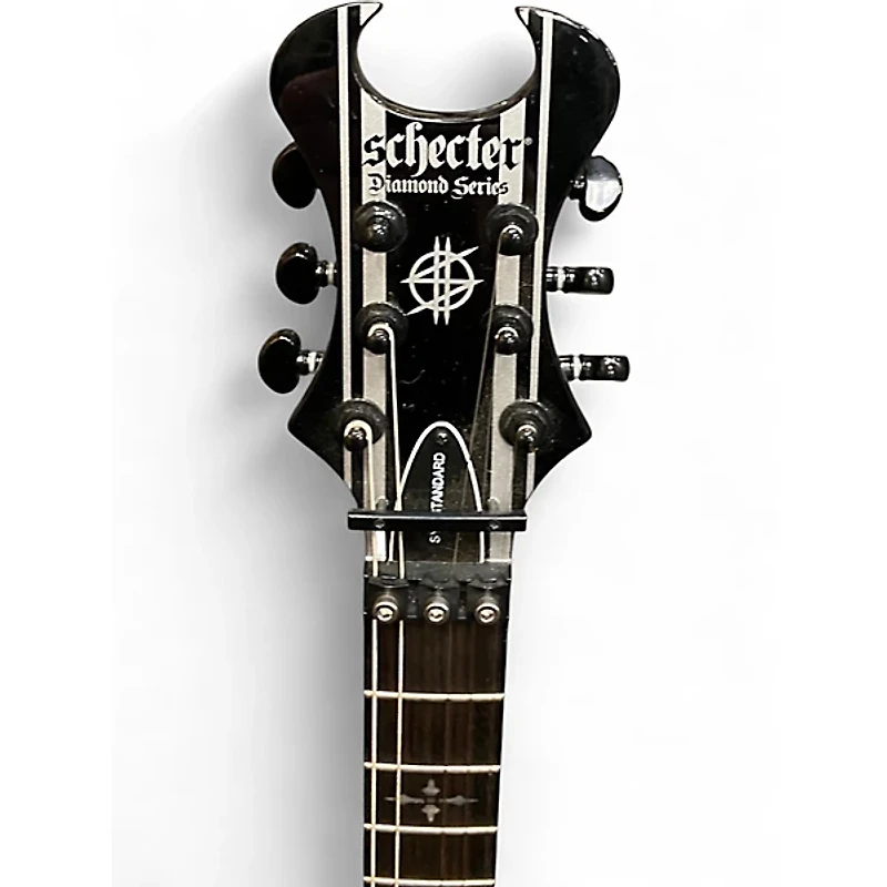 Used Schecter Guitar Research Synyster Gates Signature Standard Black with Silver Pinstripes Solid Body Electric Guitar