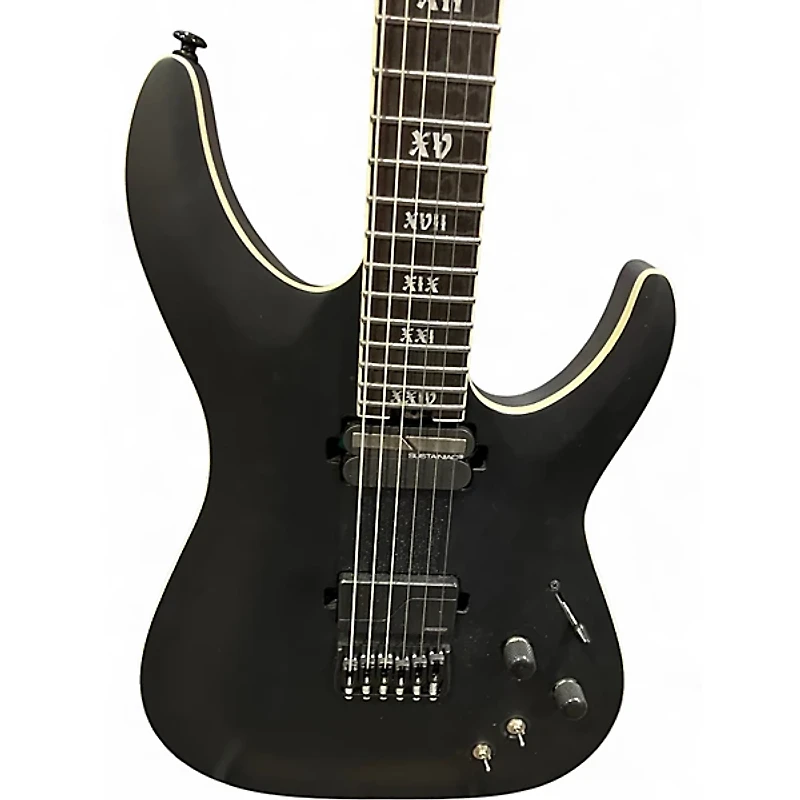Used Schecter Guitar Research Evil Twin Satin Black Solid Body Electric Guitar