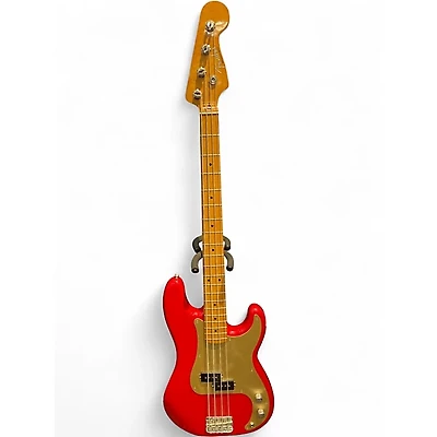 Used Fender 1950S Precision Bass Fiesta Red Electric Bass Guitar