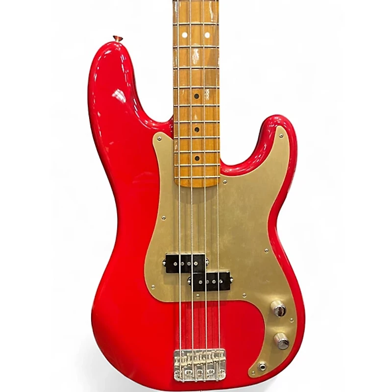 Used Fender 1950S Precision Bass Fiesta Red Electric Bass Guitar