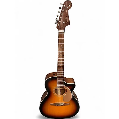 Used Fender Newporter Player 3 Color Sunburst Acoustic Electric Guitar