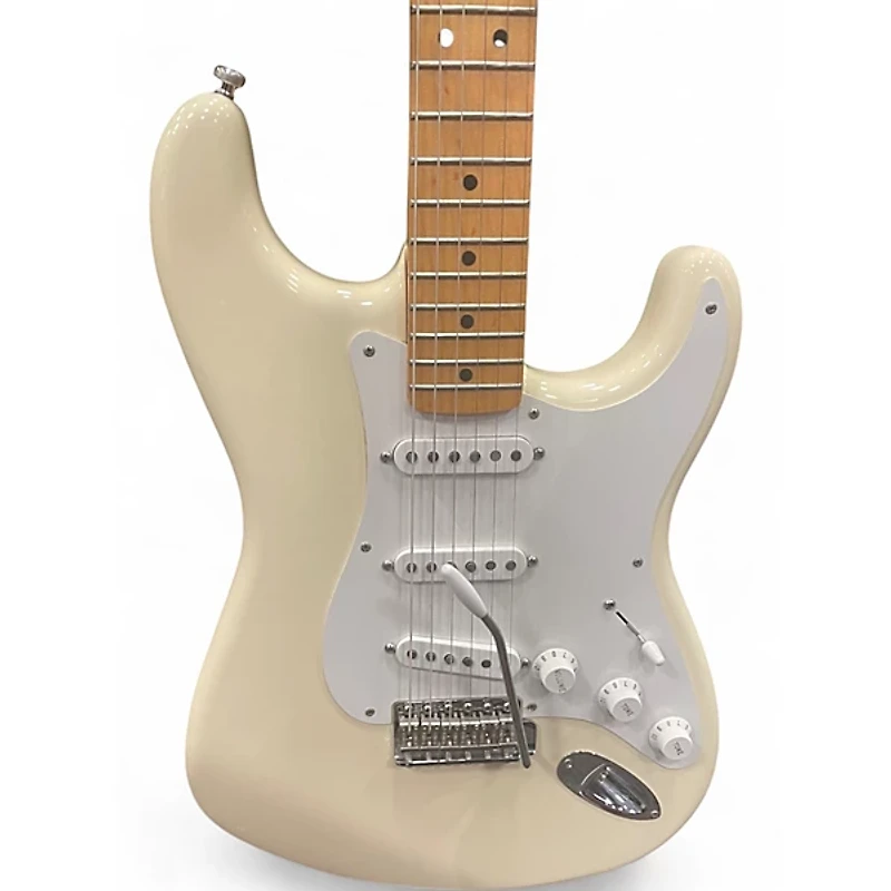 Used Fender Artist Series Jimmie Vaughan Tex-Mex Stratocaster Olympic White Solid Body Electric Guitar