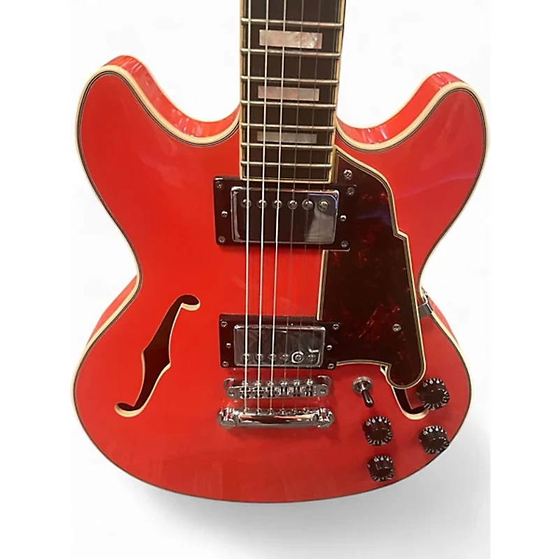 Used D'Angelico Premier Series Mini DC Fiesta Red Hollow Body Electric Guitar