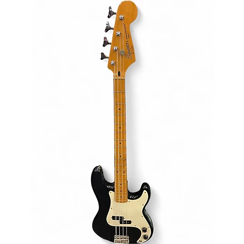 Used Squier II Precision Bass Black Electric Bass Guitar