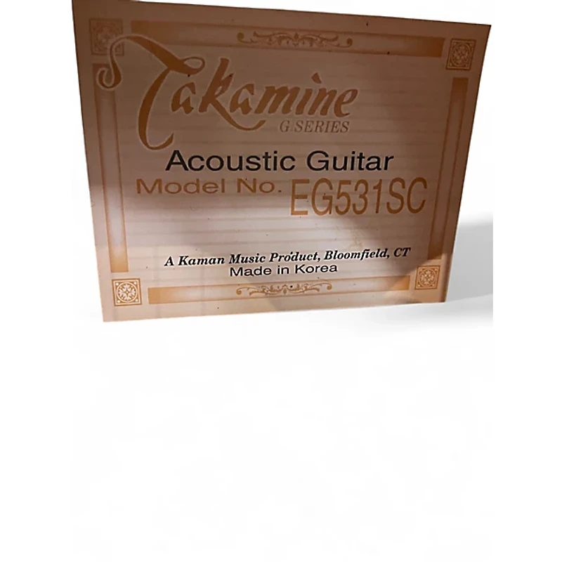 Used Takamine EG531SC Black Acoustic Electric Guitar