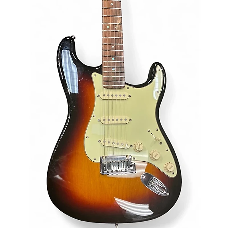 Used Fender American Deluxe Stratocaster 3 Tone Sunburst Solid Body Electric Guitar