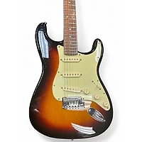 Used Fender American Deluxe Stratocaster 3 Tone Sunburst Solid Body Electric Guitar