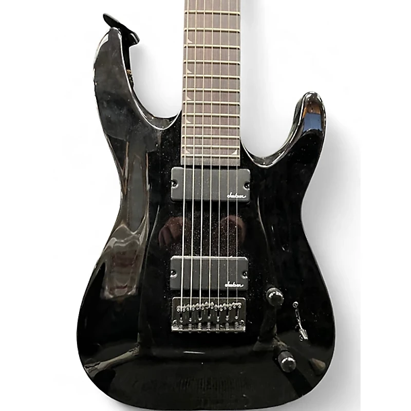 Used Jackson JS22-7 Dinky 7 String Black Solid Body Electric Guitar