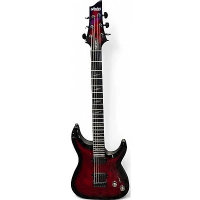 Used Schecter Guitar Research OMEN ELITE Black Cherry Burst Solid Body Electric Guitar