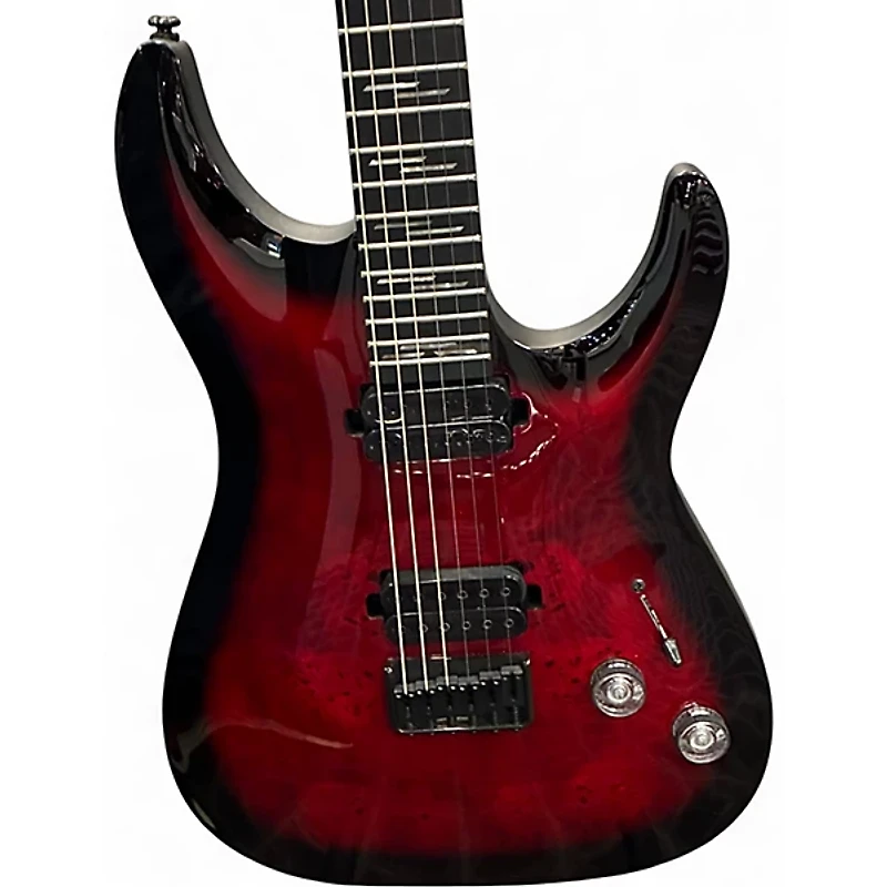 Used Schecter Guitar Research OMEN ELITE Black Cherry Burst Solid Body Electric Guitar