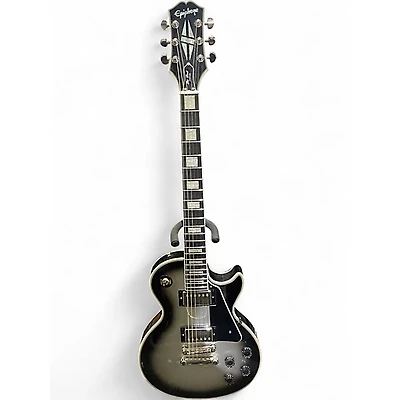Used Epiphone Les Paul Custom Black and Silver Solid Body Electric Guitar