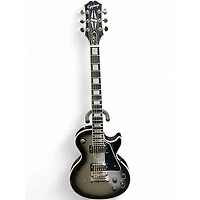 Used Epiphone Les Paul Custom Black and Silver Solid Body Electric Guitar