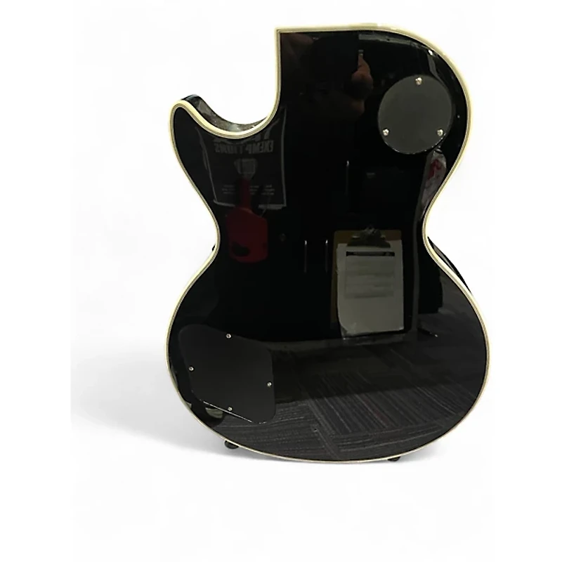 Used Epiphone Les Paul Custom Black and Silver Solid Body Electric Guitar