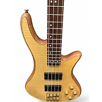 Used Schecter Guitar Research Stiletto Custom 4 String Natural Electric Bass Guitar
