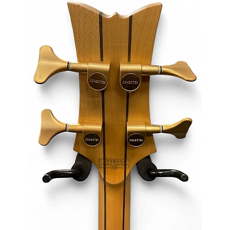 Used Schecter Guitar Research Stiletto Custom 4 String Natural Electric Bass Guitar