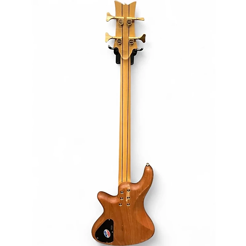 Used Schecter Guitar Research Stiletto Custom 4 String Natural Electric Bass Guitar