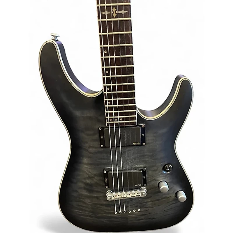 Used Schecter Guitar Research C1 Platinum Black and Silver Solid Body Electric Guitar