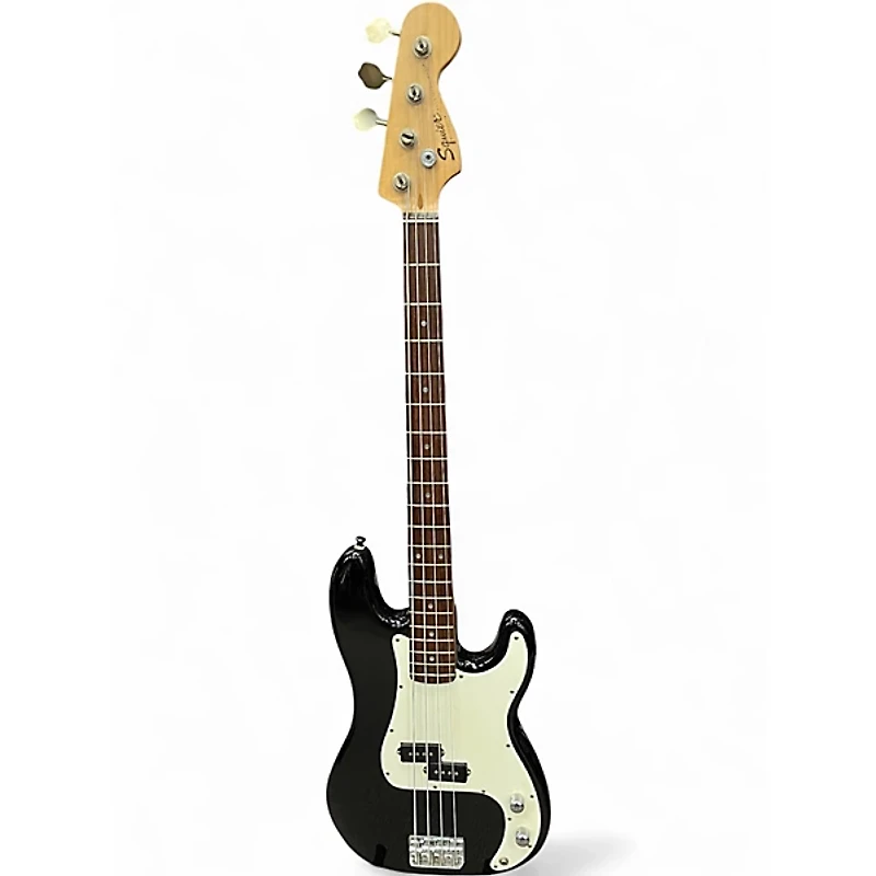 Used Squier Precision Bass Black and White Electric Bass Guitar