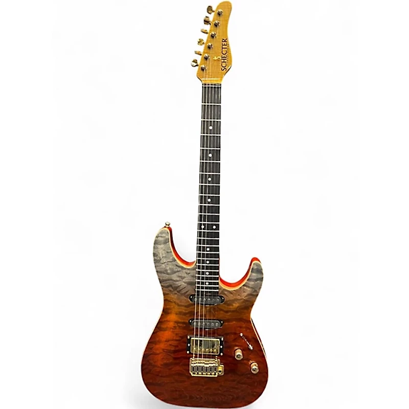 Used Schecter Guitar Research California Classic Transparent Amber Solid Body Electric Guitar