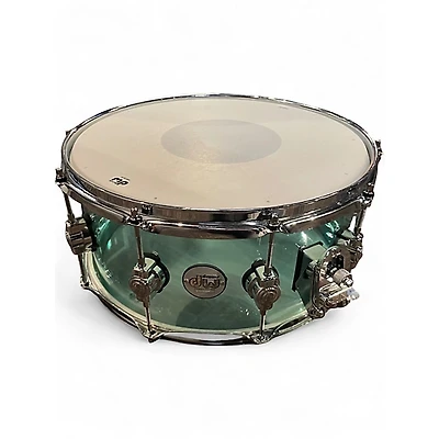 Used DW 14X6.5 Design Series Acrylic Snare Sea Glass Drum