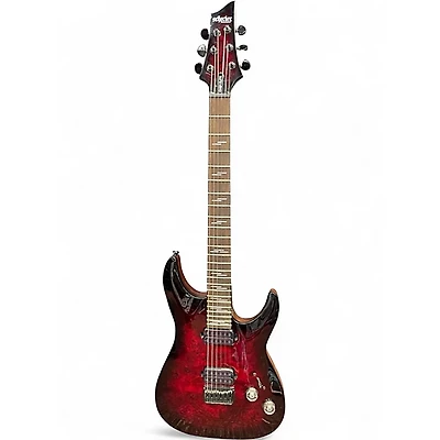 Used Schecter Guitar Research Omen Elite Cherry Burst Solid Body Electric Guitar