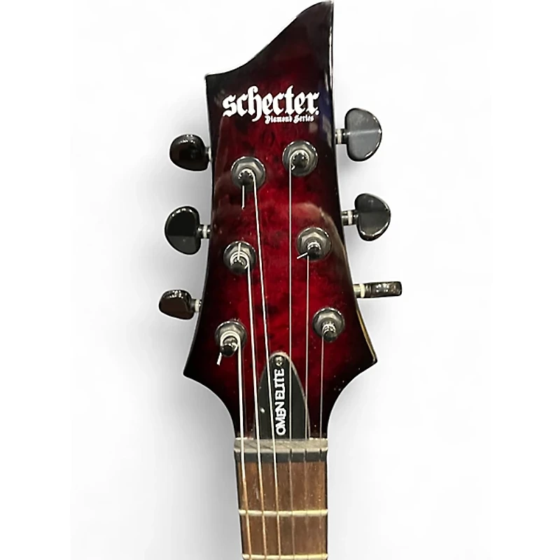 Used Schecter Guitar Research Omen Elite Cherry Burst Solid Body Electric Guitar